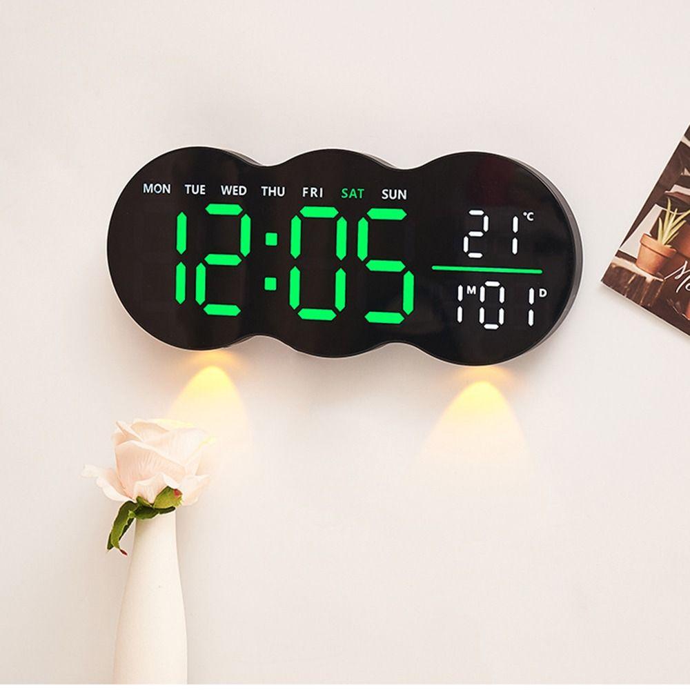 With Ambient LED Light Digital Wall Clock Multi-functional Alarm Clock  Desk Clock