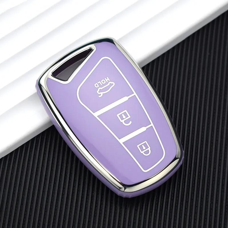 3/4 Tasten TPU Autoschlüsseletui Shell Cover Fob für Hyundai Santa Fe Sport Ix45 Equus Centennial Genesis G80 Grandeur Azera Schutzzubehör