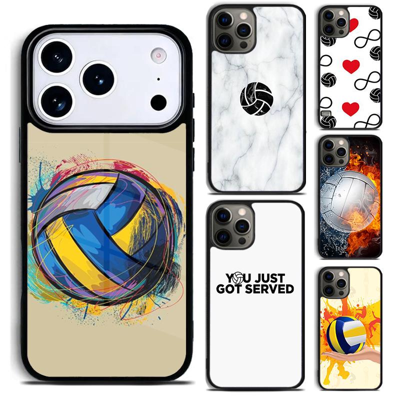 I love Volleyball Phone Case for iPhone 17 16 15 Pro Max Air 14 13 12 11 Plus Shockproof Cover