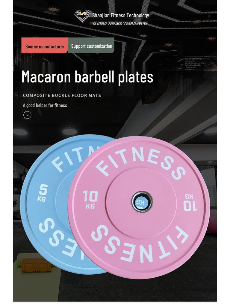 Colored Drop-Resistant Rubber Barbell Plates for Strength Training and Squats