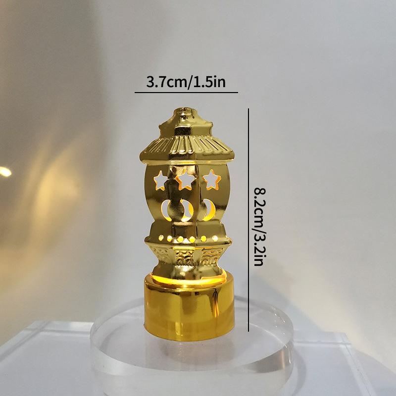 Islamische Ramadan Lampendekorationen 2026 Muslimischer Halbmond Kerze LED Lampe Stern und Mond Laternen Desktop Partyzubehör Muslimisches Geschenk