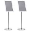 Poster Stand 2 Pcs Silver 32.7 X 24 X 108 Cm Aluminum