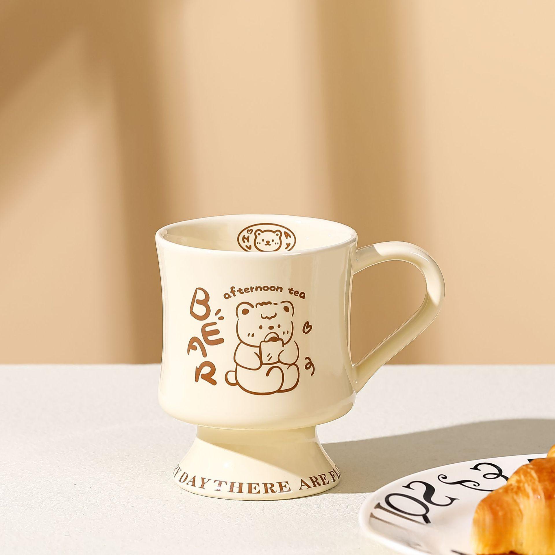 

Милый женский бокал в форме сердца для дома, высококачественная кружка для молока, офисная керамическая чашка для воды, пара чашек 400ML