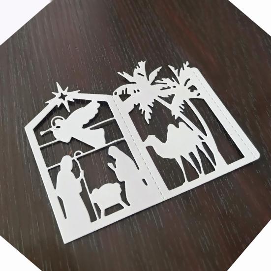 Árvore de camelo de natal, corte de metal, moldes para scrapbooking, papel, cartão, relevo, estêncil