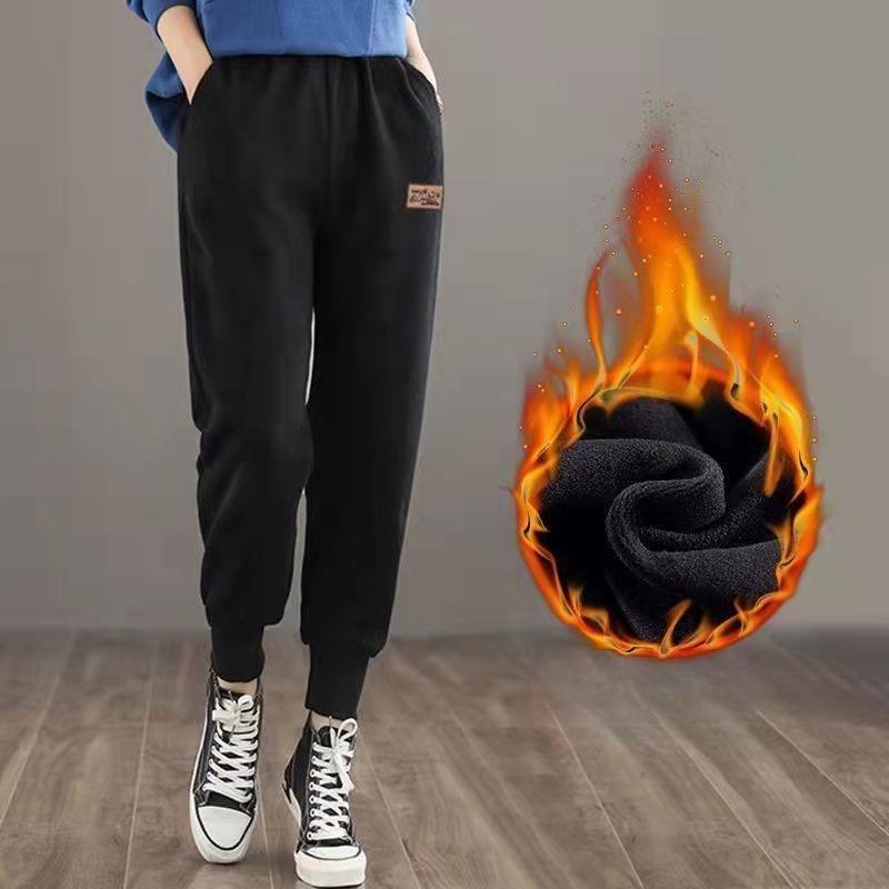 Women's Pants, Harem Pants, Autumn and Winter Thick Sports Pants, Korean Version of Loose Casual Plus Velvet Thick Pants