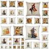 Multicolor Halloween Themed Pumpkin Animal Waist Cushion Cover For Vibrant Home Elegance