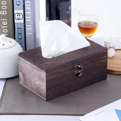 Caja de pañuelos de madera Retro, funda de papel higiénico, servilletero, decoración para el hogar y el coche