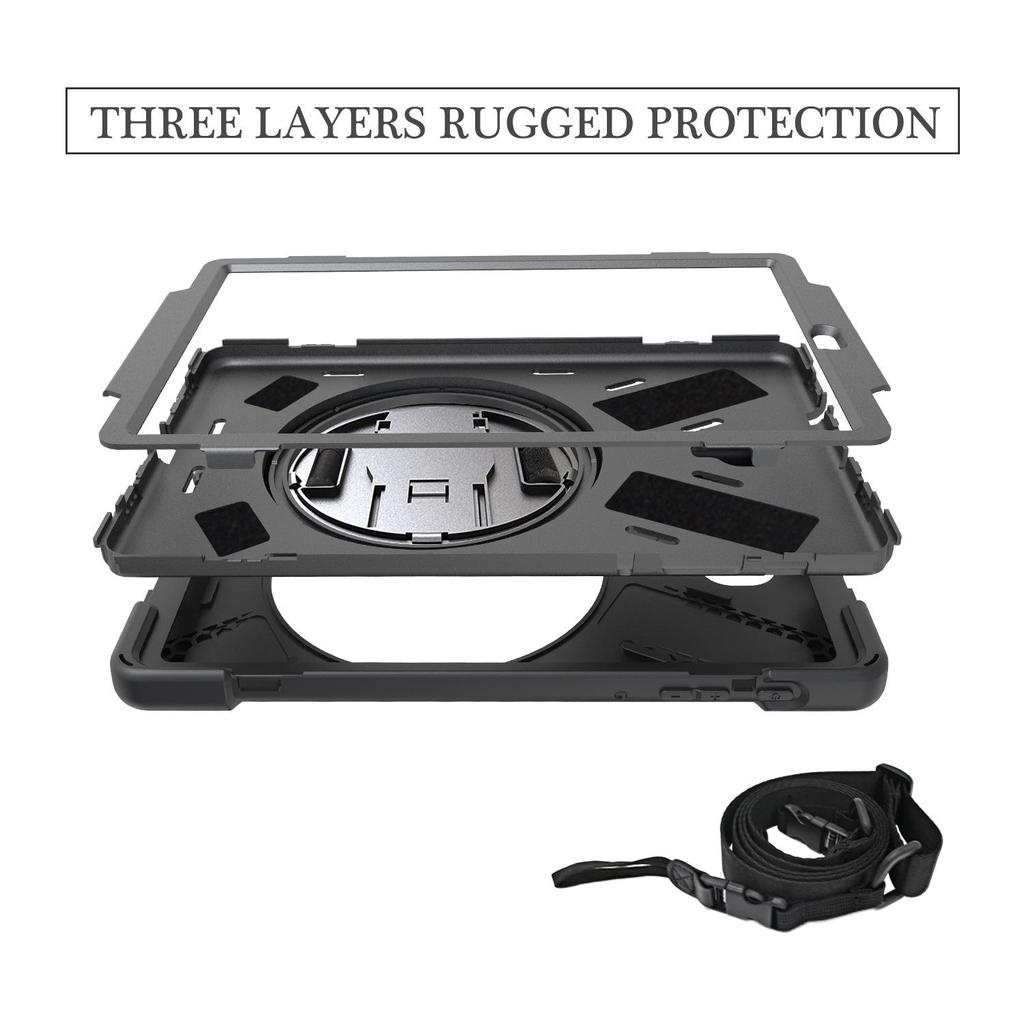 Protective Case for 10.5 Inch Tab A Tablet with Anti-Drop and Anti-Bending Shell, T590 Rotating Bracket, and Shoulder Strap.
