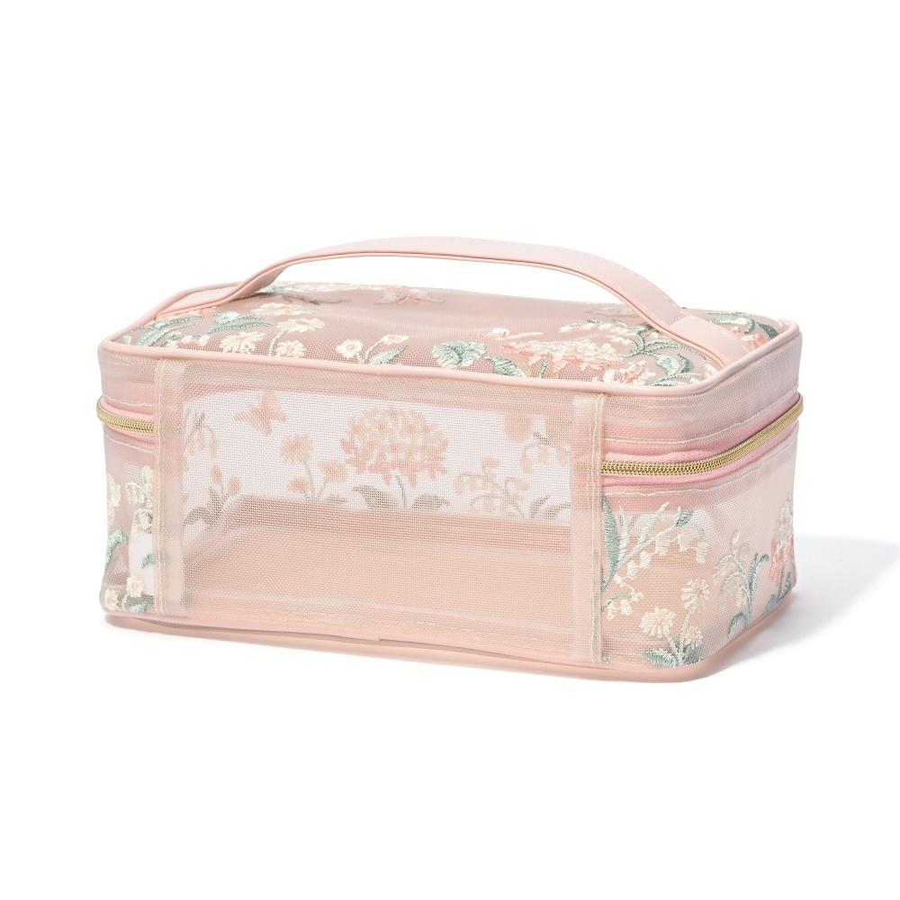 Franc Franc Japan MeSh Embroidered Vanity Pouch S Pink