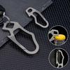 Titanium Mini Keychain Buckle with Elastic Hook Flashlight for Men's Waist