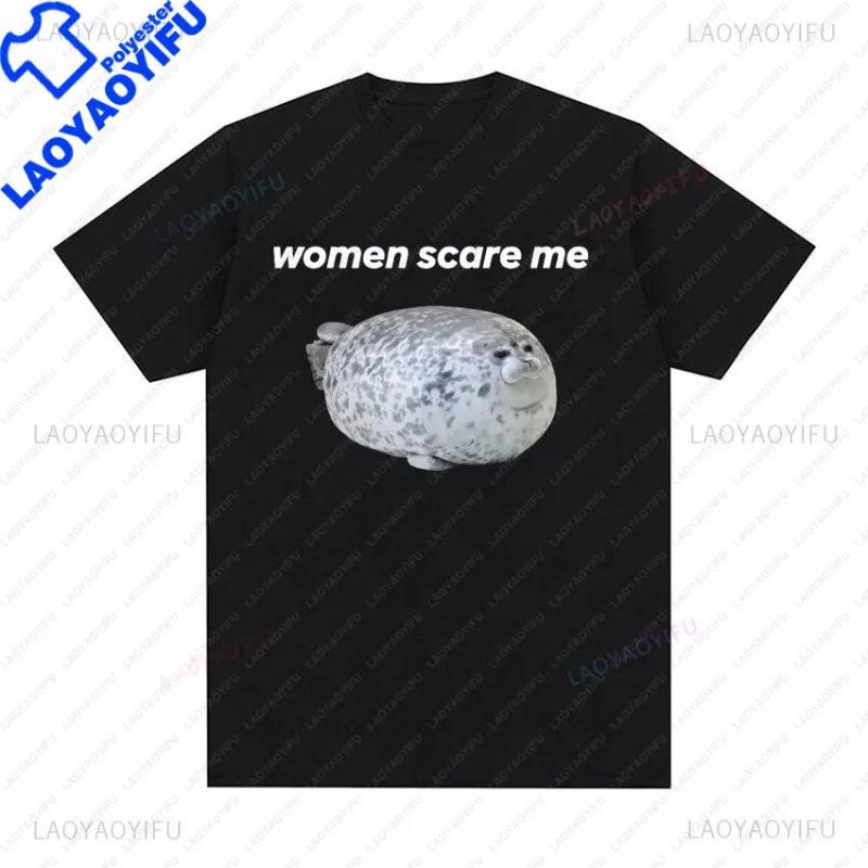 Fashion Women T-Shirt Sealed Cute Funny Meme Graphic T Shirt Women Scare S