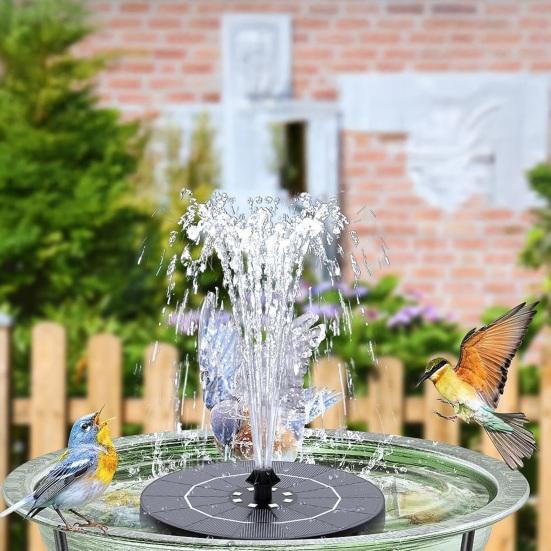 1 Set 3.5W Solar Fountain Solar Powered Bird Bath Fountain Decorative Solar Fountain with Colorful LED Lights for Garden Decor Pool Pond Use