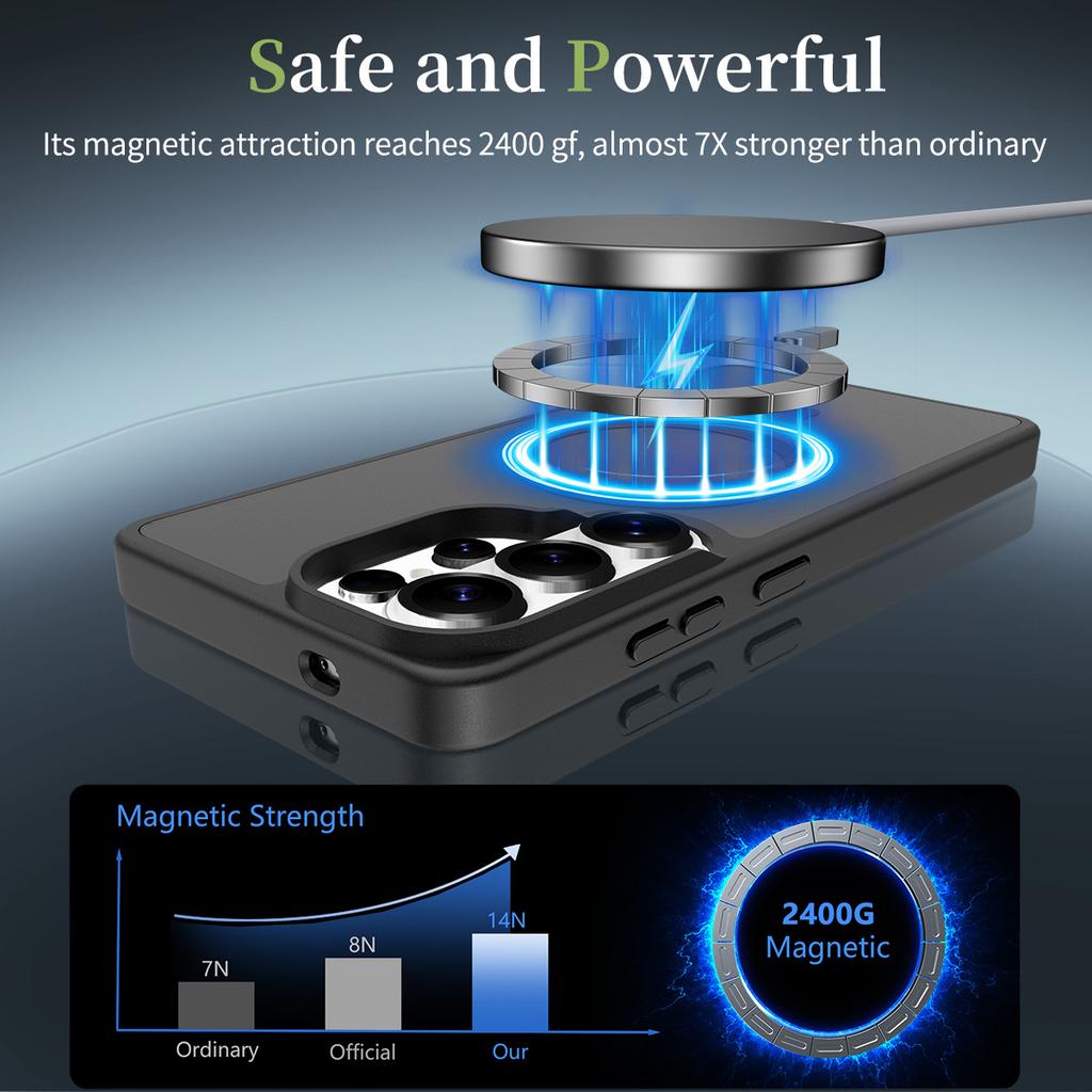 Skin Feel Magnetic Phone Case For Samsung Galaxy S26 Ultra S26+ 5G Magsafe Wireless Charging TPU Frame Hard Plastic Back Cover