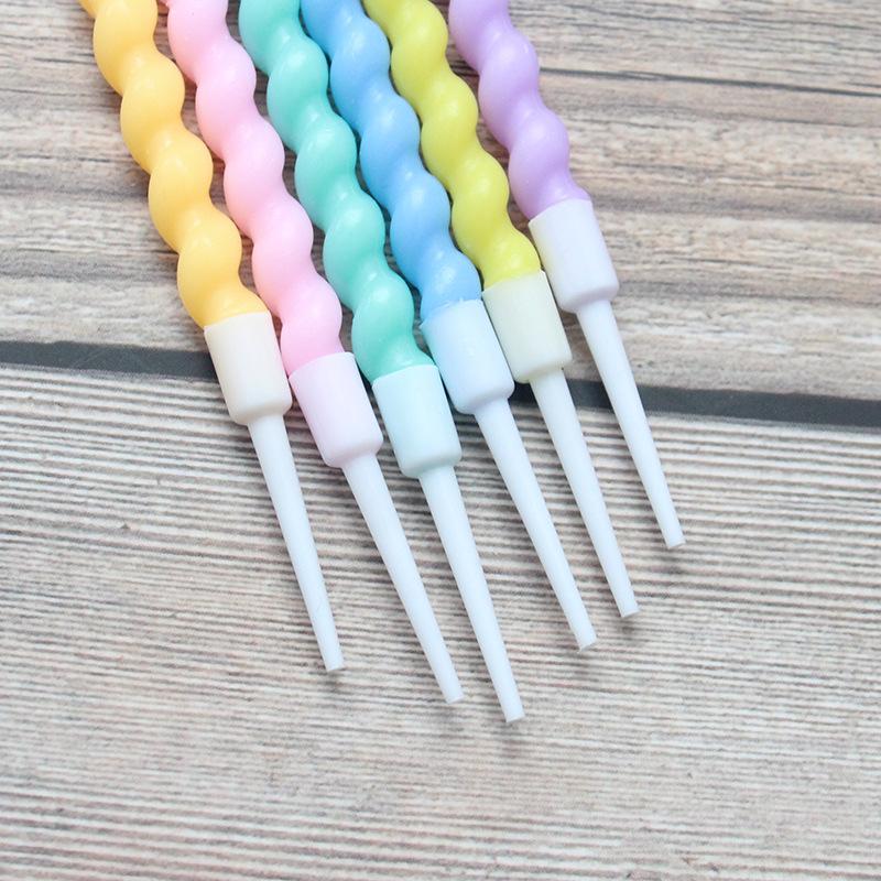 Sucking Kamacaron Color Thread Birthday Candles Romantic Baking Creative Party Colorful Graceful Spiral Candles