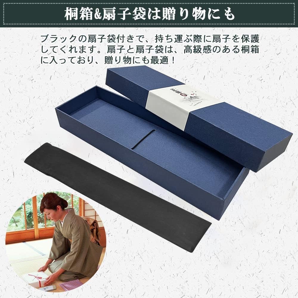 Folding Fan Silk Folding Fan Gift Box Included Perfect for Short Folding Large Folding Japanese Kabuki Fireworks Summer Heatstroke Prevention