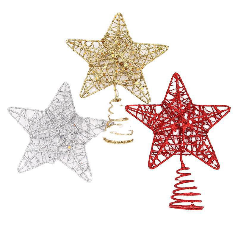 3D Wrought Iron Five-Pointed Star Christmas Tree Topper Decoration