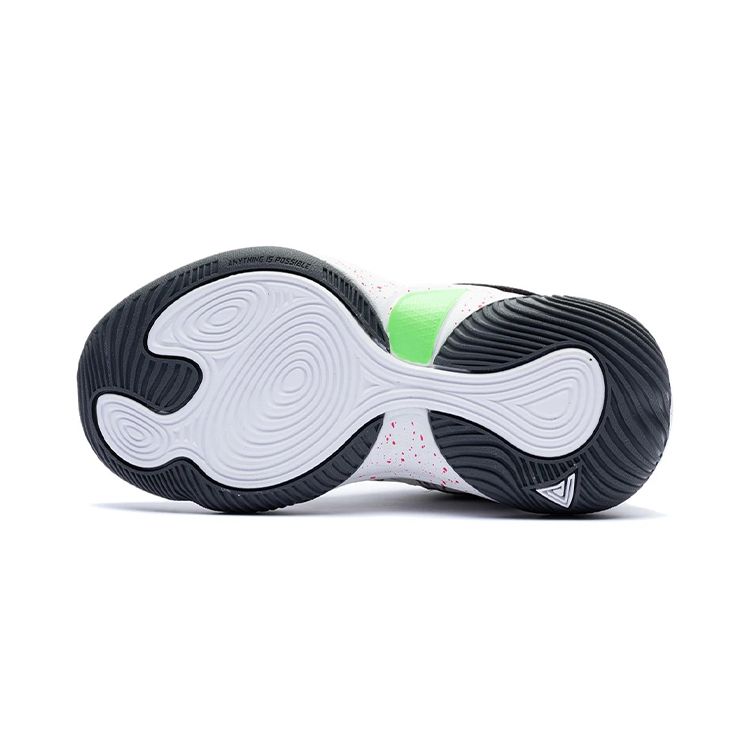 Li Ning Kids Non-Slip Shock Absorbing Wear-Resistant Breathable Mid-Top Basketball Shoes Kids Basketball Shoes Black White YKNR084-3