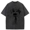 T-shirt Oversize en Coton Croquis de Chien Écritures Amusantes Streetwear T-shirt Unisexe