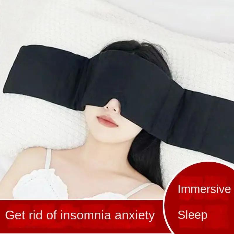 Gravity Sleep Mask Weighted Eye Mask Light Blocking Headband Fatigue Relief Sleeping Aid for Men Women Relaxation Tool Christmas nero