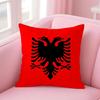 National Patriotic Symbol AAlbanians Flag Cushion Cover Pillowcase Short Plush Invisible zipper Room Sofa Cushion Cover