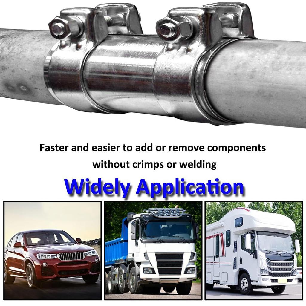 Muffler Band, Muffler Clamp, Length 3.7 inches (95 mm), General Purpose, Stainless Steel, Exhaust
