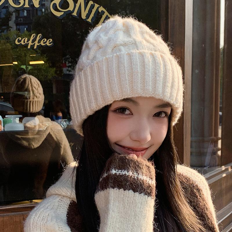 Winter Wool Hat Women's Warm Fashion Twist Knitted Hat
