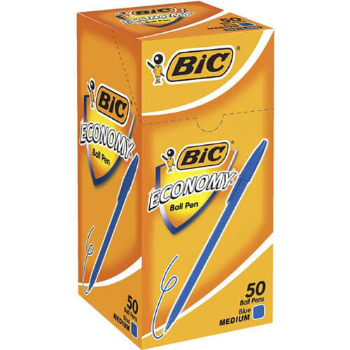 Bic Economy Pen Medium Ballpoint (50pk) (Blue)