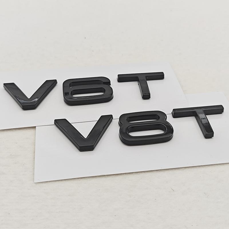 3D ABS Emblemat Boczny Błotnika Samochodowego V6T V8T Logo Tylna Klapa Bagażnika Do Audi S4 A4 B7 V6T Naklejka A6 SQ7 Q8 R8 S8 RS8 V8T Odznaka Akcesoria