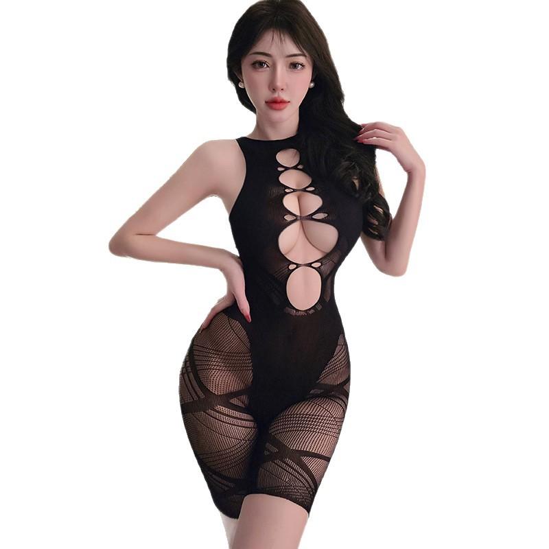 The long night is long, sexy underwear onesie, hand-torn temptation, transparent mesh, passion perspective uniform  women 537
