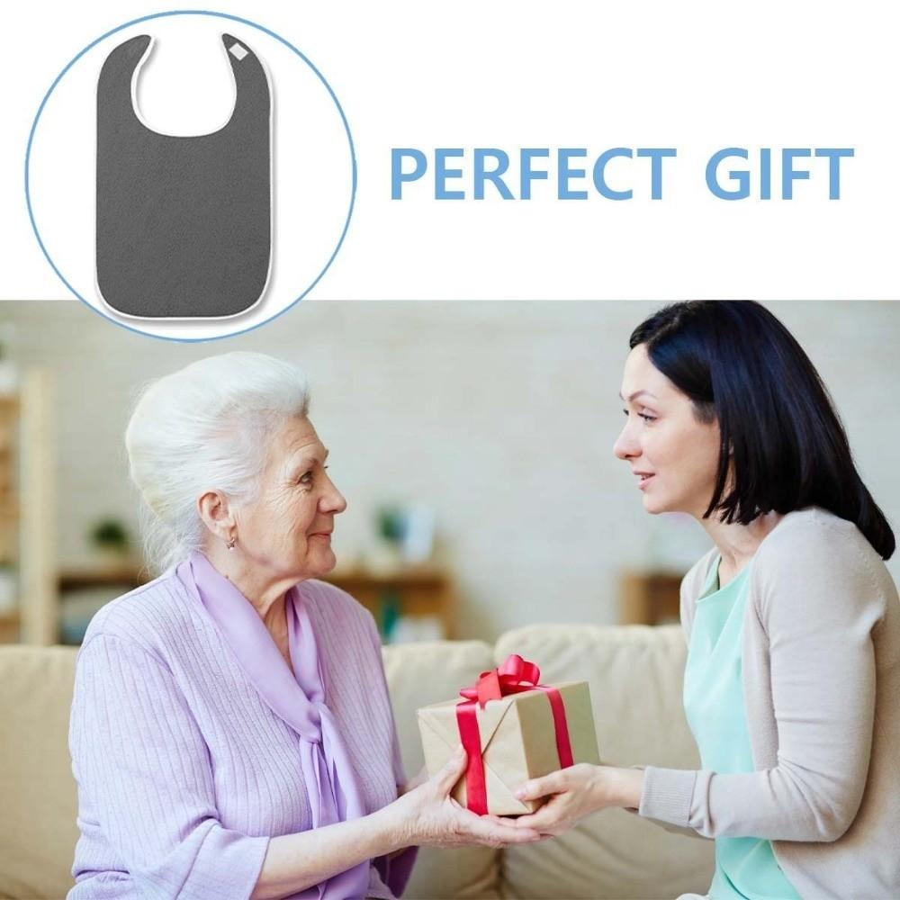 Soft Adult Bib Adjustable Mouth Wipe Polyester Daily Care Apron Adult