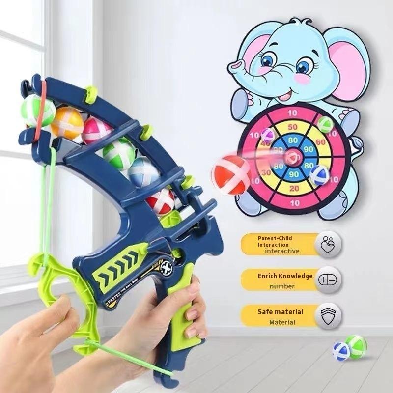 Children's Bow and Arrow Crossbow Dart Board Sticky Ball Target Shooting Outdoor Indoor Toys