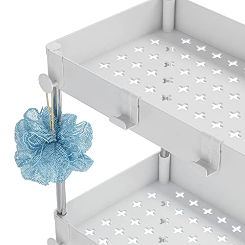 Perl-Metall-Aufbewahrungswagen/Rollwagen, 4 Etagen, Weiß, Replus N-7949