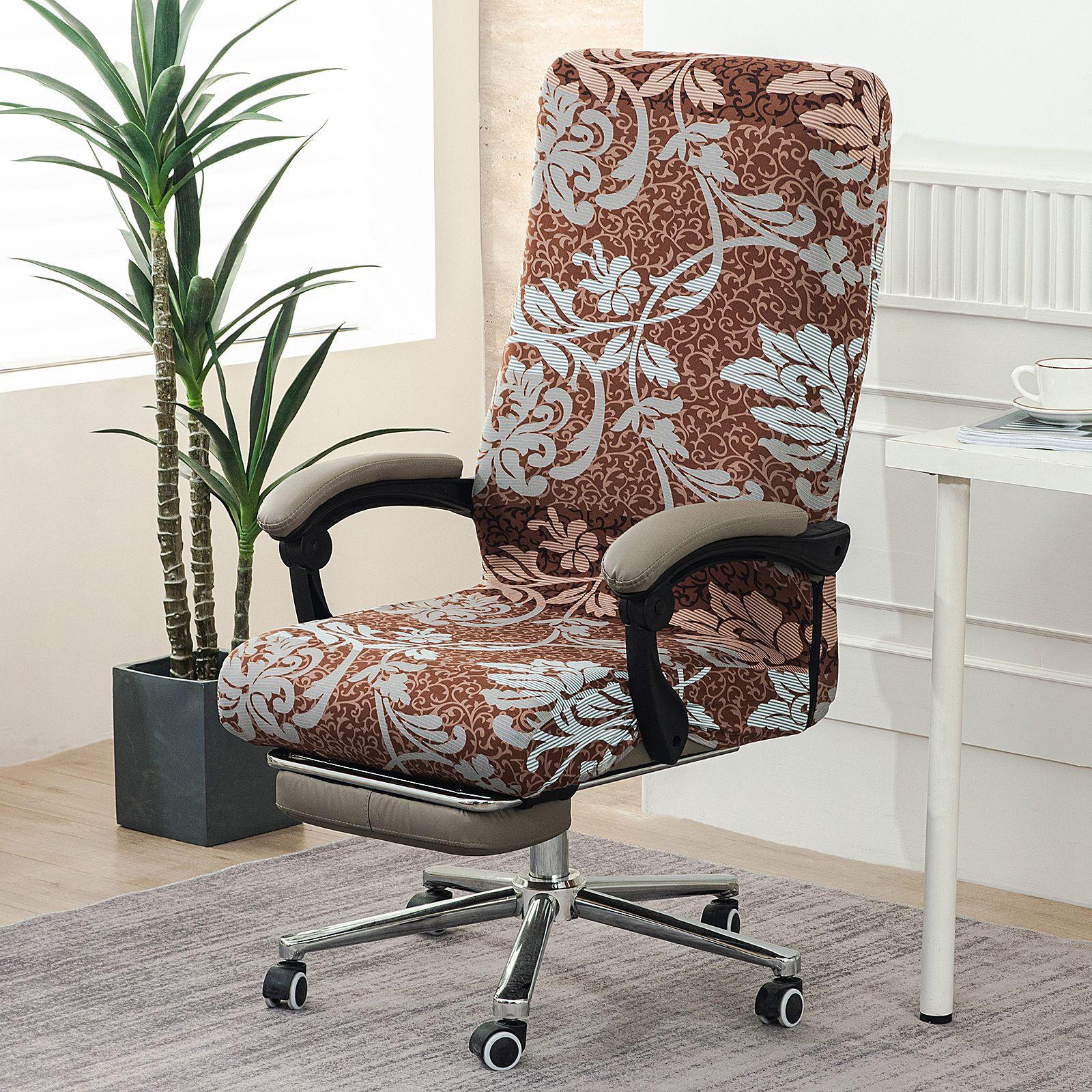 

Новый цвет Домашний офис Износостойкий, Нескользящий и Грязеотталкивающий Чехол на компьютерное кресло на молнии Принтованный Эластичный Цельный Чехол на кресло One-piece zipper chair cover