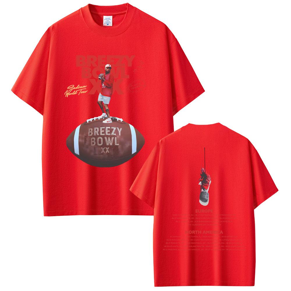 

Hot Sale Rapper Chris Brown Breezy Bowl XX Tour Tshirt Unisex Fashion Rap Pop Music T Shirt Unisex Women Hip Hop Retro Tshirts L