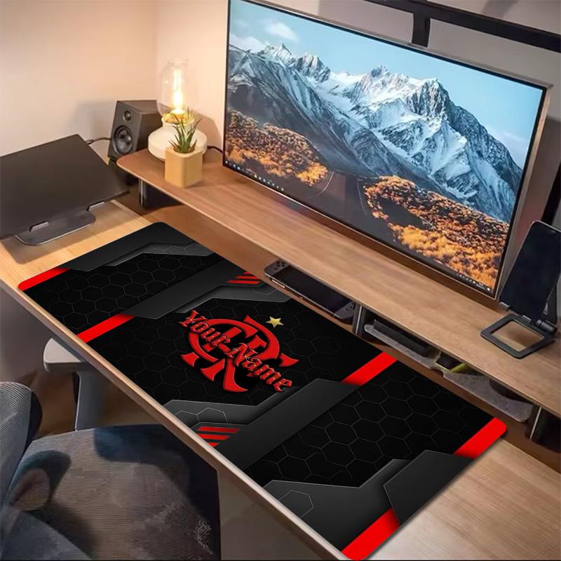 Clube De Regatas Flamengo Custom Name Large Size Mouse Pad Large Gaming Table Cushion Non-slip Laptop Tablet Big Mousepad XXL Mat Mini PC Playmat With
