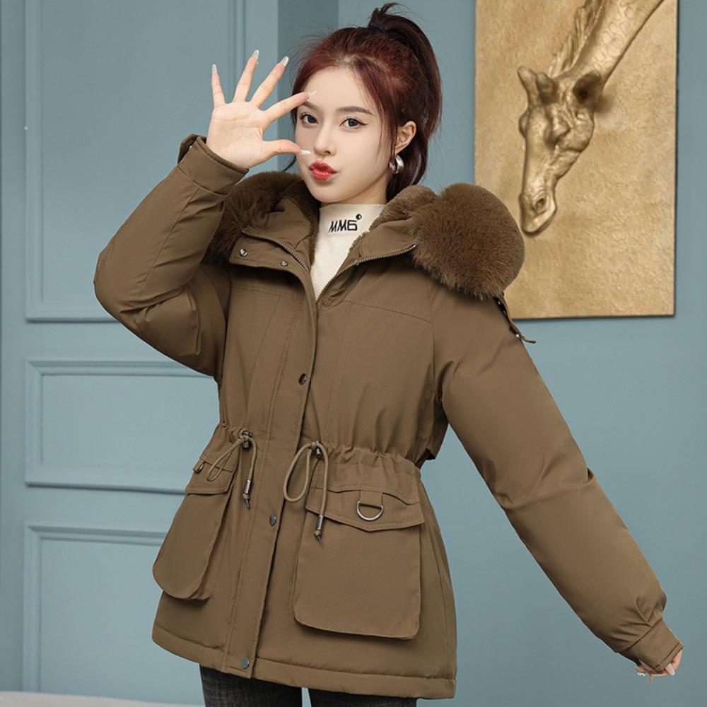 Winter New Down Cotton-padded Clothes Women's Medium and Long Cotton Clothes Small Korean Version Loose Big Fur Collar