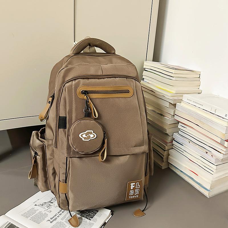 Schoolbag: Japanese-style casual minimalist large-capacity backpack, high-end school bag for junior high, high school, and college students