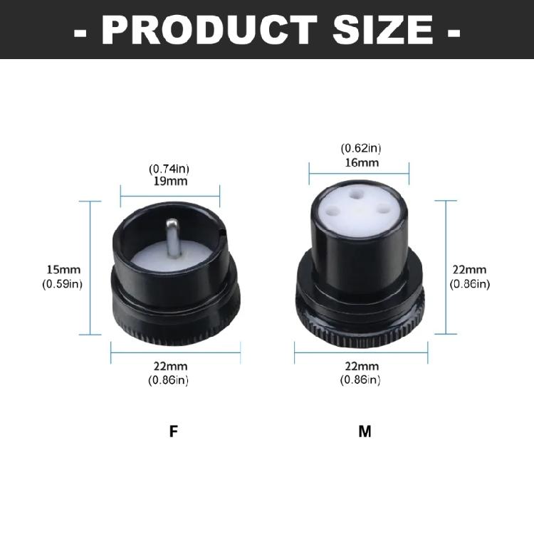 Rhodium Coated Balanced Male Female Connectors Cap for XLR Interfaces Resistant to Dust Humidity and Impact