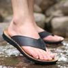 Fashion 2026 Summer Shoes Men Slippers Flip Flops Pu Leather Non-slip Flat Mens Sandals Holiday Footwear Black Khaki Chanclas De Hombre