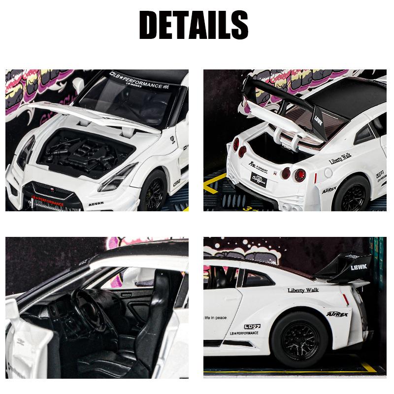 1/32 Scale Simulation Nissan GTR CSR2 Miniature Car Model Metal Diecasts & Toy Vehicles Alloy Decoration Education Toy Children Boy Toys Gift