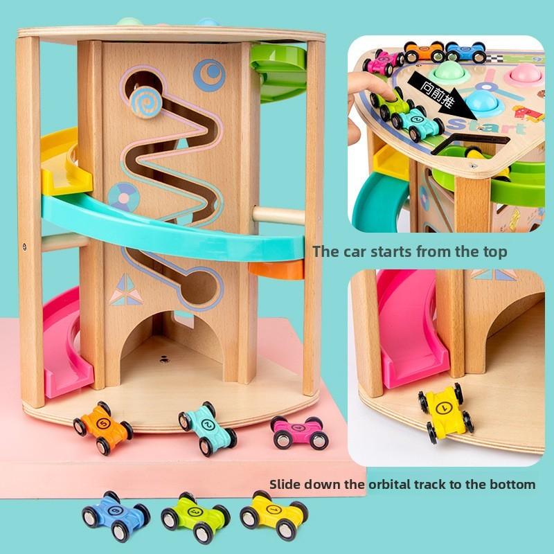 Wooden Multifunction Rotating Slide Car Toy For Baby Educational Play And Diy Fun