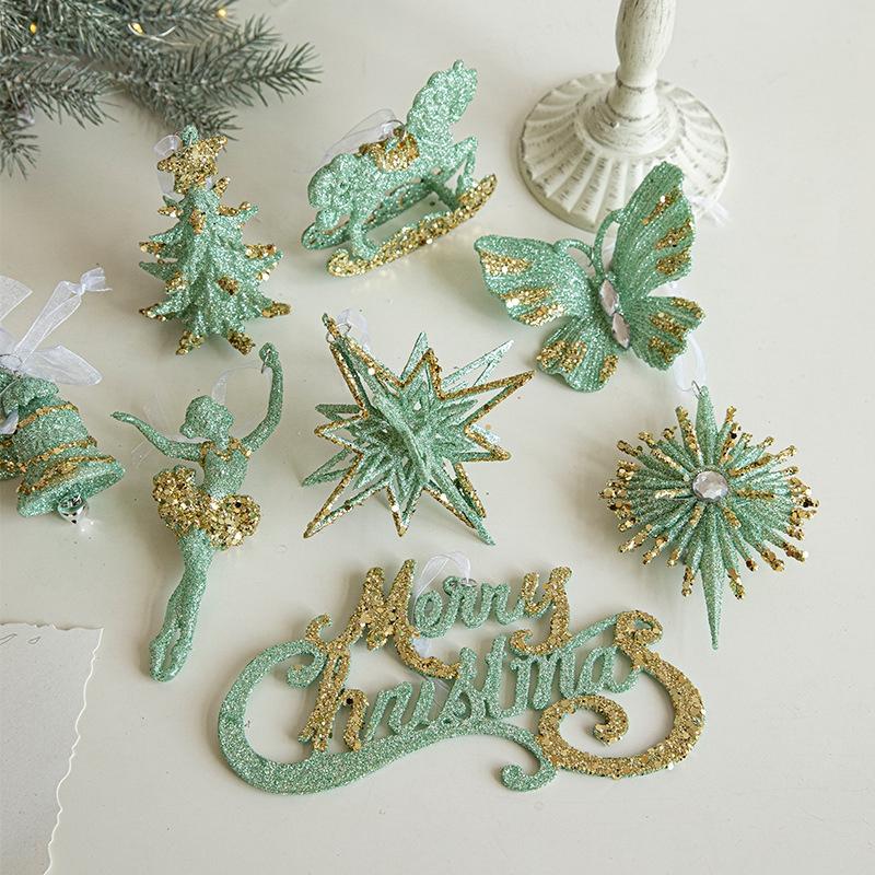 Christmas Ornament Christmas Tree Pendants Snowflake Butterfly Pendant Christmas Supplies Hanging Ornament suministros navideños