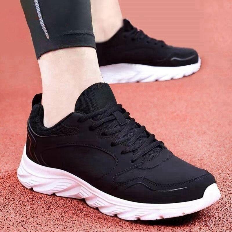 Men's 2025 Autumn/Winter Fleece-Lined Leather Sneakers: Versatile, Thick-Soled, Shock-Absorbing, Casual Running Shoes