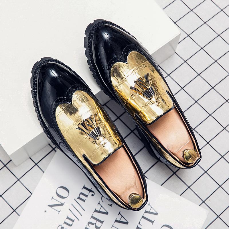 Fashion Office Patchwork Dress Shoes for Men Luxury Breathable Casual Leather Loafers Driving Moccasin Mens Business Three Color