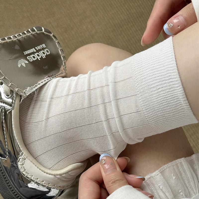 

Dui Dui женские летние хлопковые носки средней длины в корейском стиле для кожаной обуви Mid-tube, simple installation светло-серый