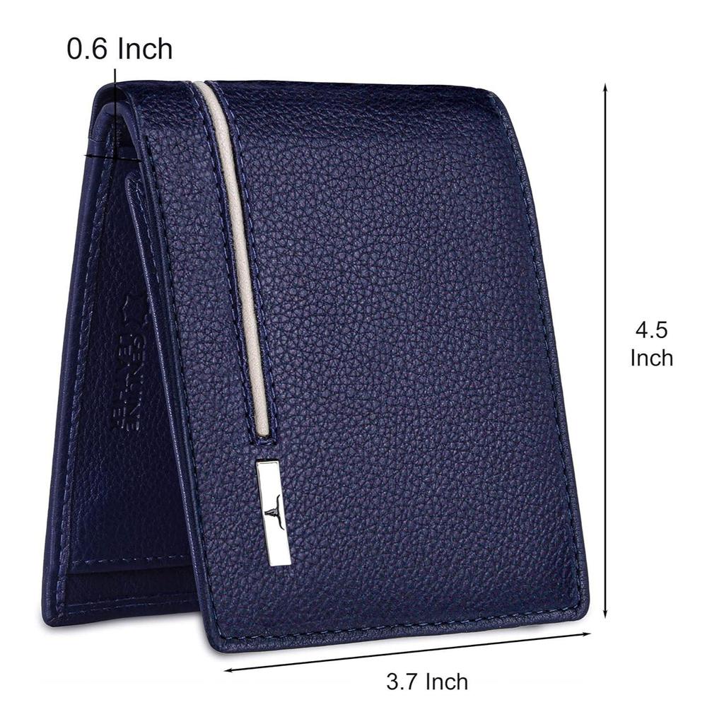 Stag Blue/Sand Leather Wallet for Men