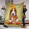 1PC Dog cute printed blanket, all season lightweight home office outdoor nap multifunctional blanket A3