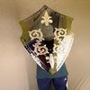 76.2 cm Polished Steel Knight Shield with Fleur De Lis Medieval Armor Prop, Wall Decor Gift
