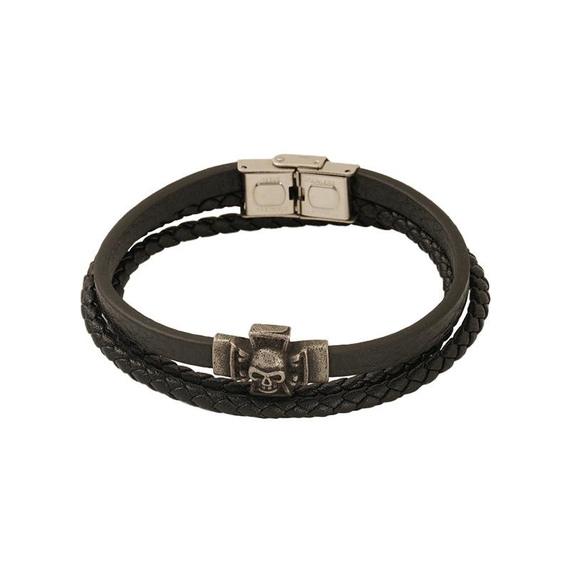 Accessories Stainless Steel Leather Bracelets Fashion Jewelry Personalized Multi-layer Braided Leather Bracelets Unisex