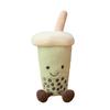 Matcha Bubble Boba Tea Pink Latte Plush Drink Stuffed Smiling Face Plushie Home Decoration Gift